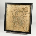 AN 18th CENTURY MAP OF GREAT BRITAIN by ANN AMBLER 1795, framed and glazed. 22 x 20ins.