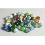 A COLLECTION OF FORTY VARIOUS COLOURED MARBLES 1-1.5cm.
