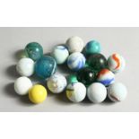 A COLLECTION OF TWENTY VARIOUS COLOURED MARBLES 2cm