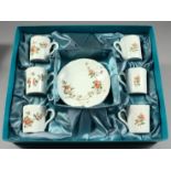 A COALPORT BOXED TEA SET, comprising 6 teacups and saucers.