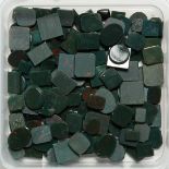 A BOX OF BLOODSTONE STONES