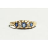 AN 18TH CENTURY DIAMOND AND SAPPHIRE RING