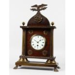 A CHARLES FRODSHAM OF LONDON, No. 20652, MANTLE CLOCK, in a mahogany case with brass motif and