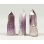 THREE AMETHYST OBELISKS