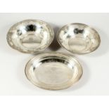 THREE STERLING SILVER GOLF TROPHY DISHES 1928, 1937, 1938 Weighs 25oz