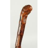 A VICTORIAN BLACKTHORN SWORD STICK with a briar handle.