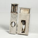TWO ENGINE TURNED CIGAR CUTTERS