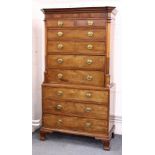 A GOOD LARGE GEORGE III MAHOGANY TALLBOY, the top with detailed cornice, two short and four long