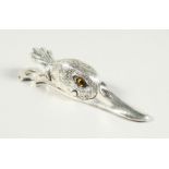 A SILVER PLATE DUCK'S HEAD PAPER CLIP 5ins long
