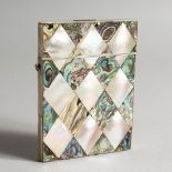 A VICTORIAN MOTHER OF PEARL CALLING CARD CASE.