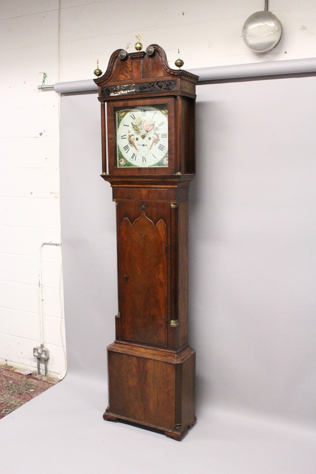 A GEORGE III MAHOGANY LONGCASE CLOCK BY BANKS, OLDHAM, with an eight day moonphase movement, - Image 4 of 9
