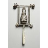 A SILVER PETER RABBIT CHILD'S RATTLE
