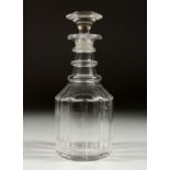 A GEORGIAN DECANTER AND STOPPER.