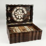 A GOOD CONTINENTAL WORK BOX with ivory fitted interior. 14ins long
