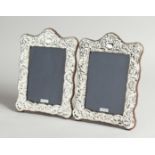 A PAIR OF SILVER PHOTOGRAPH FRAMES 7.5 x 5.5ins