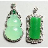 TWO GOOD JADE PENDANTS