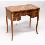 A GOOD 19TH CENTURY FRENCH POUDREUSE, veneered with well figured kingwood, inlaid with floral