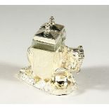 A GOOD SILVER PALATE ELEPHANT CRUET