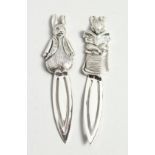 TWO SILVER BEATRIX POTTER BOOK MARKS