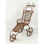 A CHILD'S VICTORIAN CANE DOLL'S PRAM