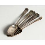 SIX GEORGIAN PICTURE BACK TEA SPOONS