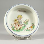A SHELLY MABLEL LUCY ATWELL BABYS PLATE. 7ins diameter.