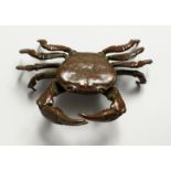 A GOOD JAPANESE BRONZE CRAB. 4ins long.