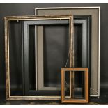 A group of four ebonised and painted frames, dimensions 24" x 36", 61 x 91 cm, 28.75" x 36", 73 x 92