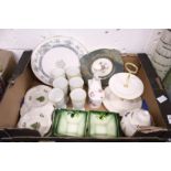 A set of six Limoges goblets, cake stand, decorative plates and serving dishes.