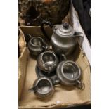 A pewter service etc.