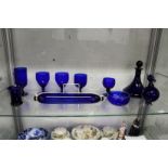 A quantity of "Bristol Blue" glassware.