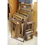 A large quantity of picture frames.