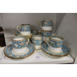 Six Staffordshire Ellesmere coffee cups and saucers.