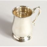 A PLAIN SILVER PINT BALUSTER TANKARD. London 1946, maker C.J. VANDER