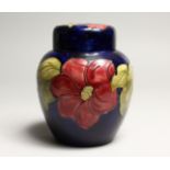 A MOORCROFT GINGER JAR AND COVER. 6ins high.
