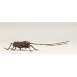 A JAPANESE BRONZE ARTICULATED LOCUST 6ins long