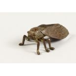 A SMALL JAPANESE BRONZE BEETLE 2ins long