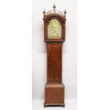 AN 18TH CENTURY MAHOGANY, 18 INCH DIAL, LONG CASE CLOCK by John Hall of Beverley, with 8 day