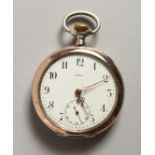 A SILVER OMEGA POCKET WATCH