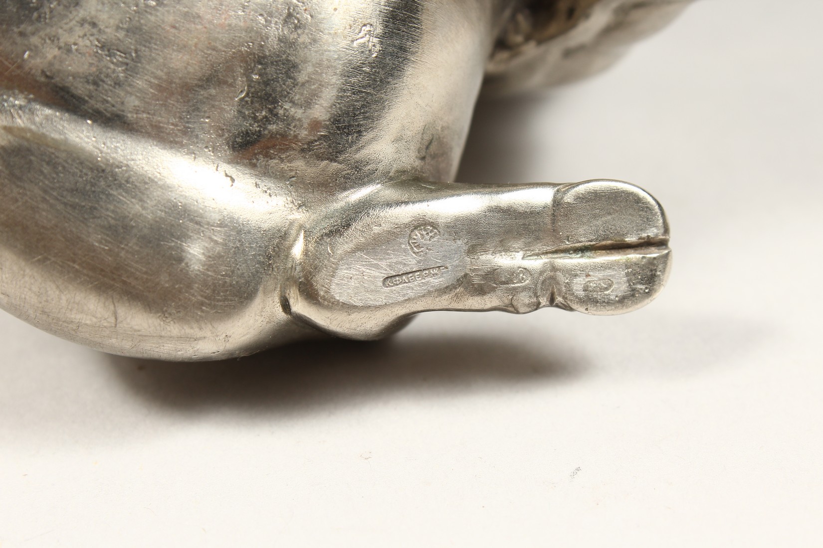 A SUPERB RUSSIAN SILVER SEATED PIG MATCH HOLDER 3.75ins high, 4.5ins long With Faberge mark. - Image 6 of 6