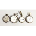 FOUR VARIOUS POCKET AND STOP WATCHES.