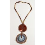 A YVES SAINT LAURENT AGATE NECKLALCE