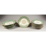 A WEDGWOOD PEARLWARE PART DINNER SET comprising a pair of rectangular comports, 11 circular