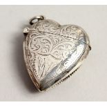 A NOVELTY SILVER HEART SHAPED VESTA