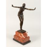 AFTER D.H. CHIPARUS A BRONZE DANCER Signed, on a marble base. 18ins high