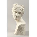 AFTER THE ANTIQUE A plaster bust of a young lady 17ins high