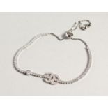 A SILVER CC TOGGLE BRACELET