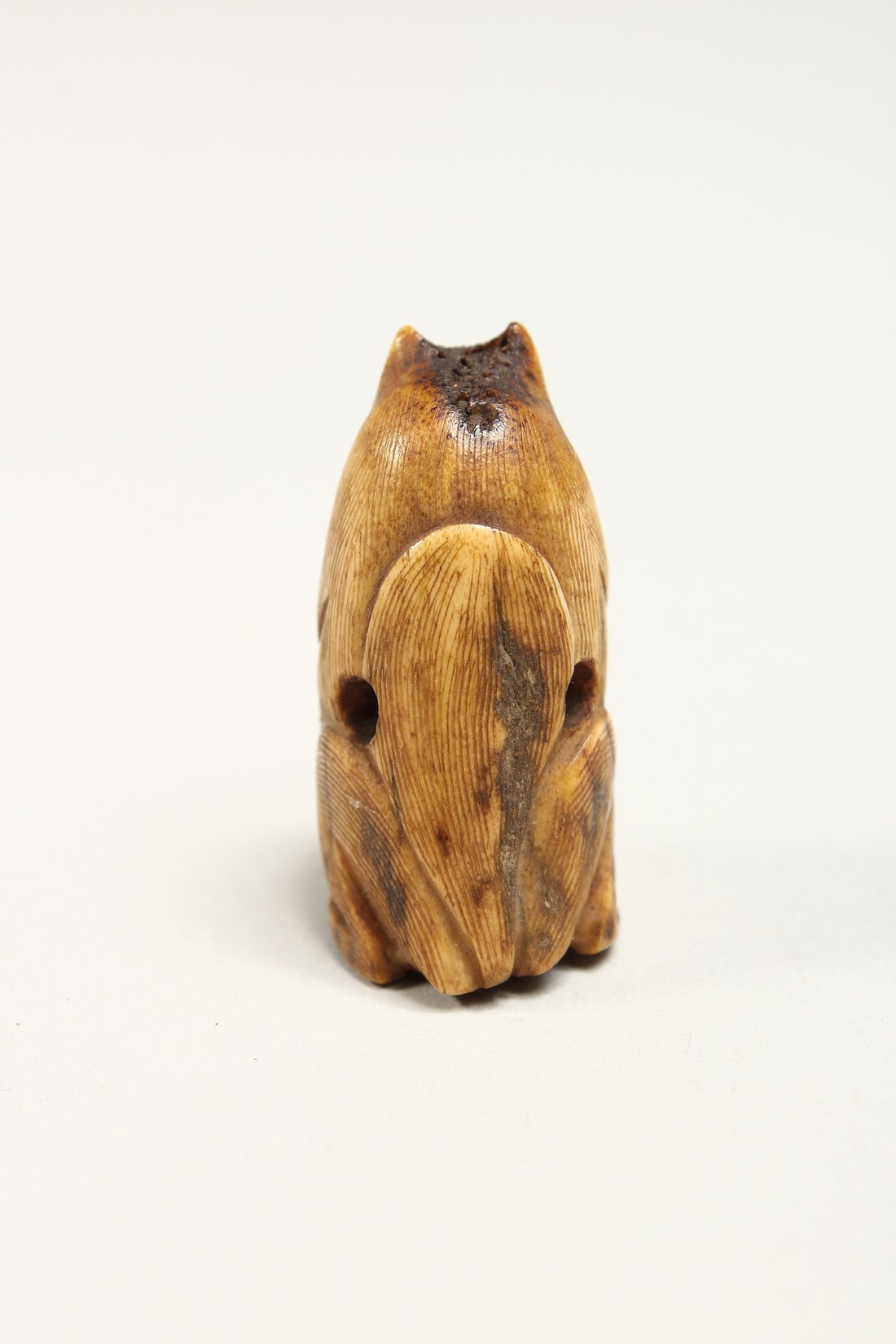 A CARVED BONE NETSUKE OF A BEAR 1.25ins - Image 3 of 6