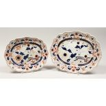 TWO STONE CHINA, JAPAN PATTERN MEAT DISHES. 15ins &13ins.