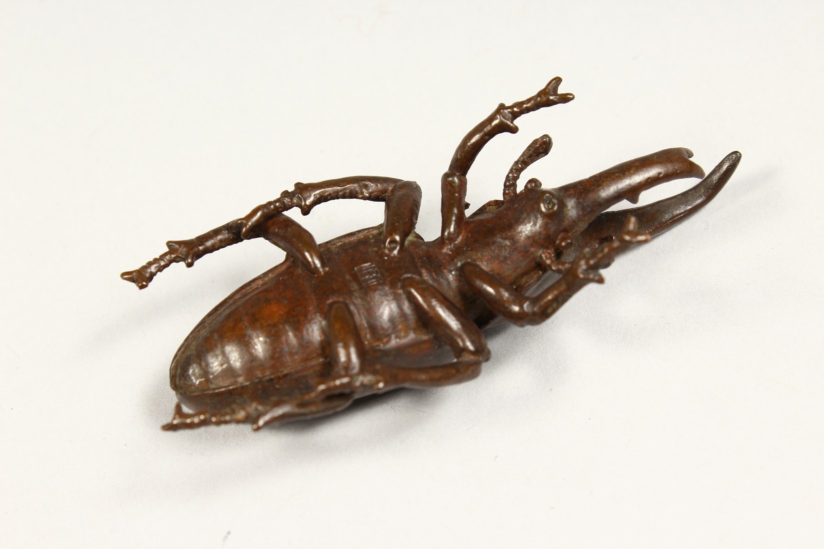 A JAPANESE BRONZE RHINOCEROS BEETLE 3ins long - Image 3 of 3